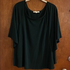 Chic Forest Green Women's Short Sleeve Top